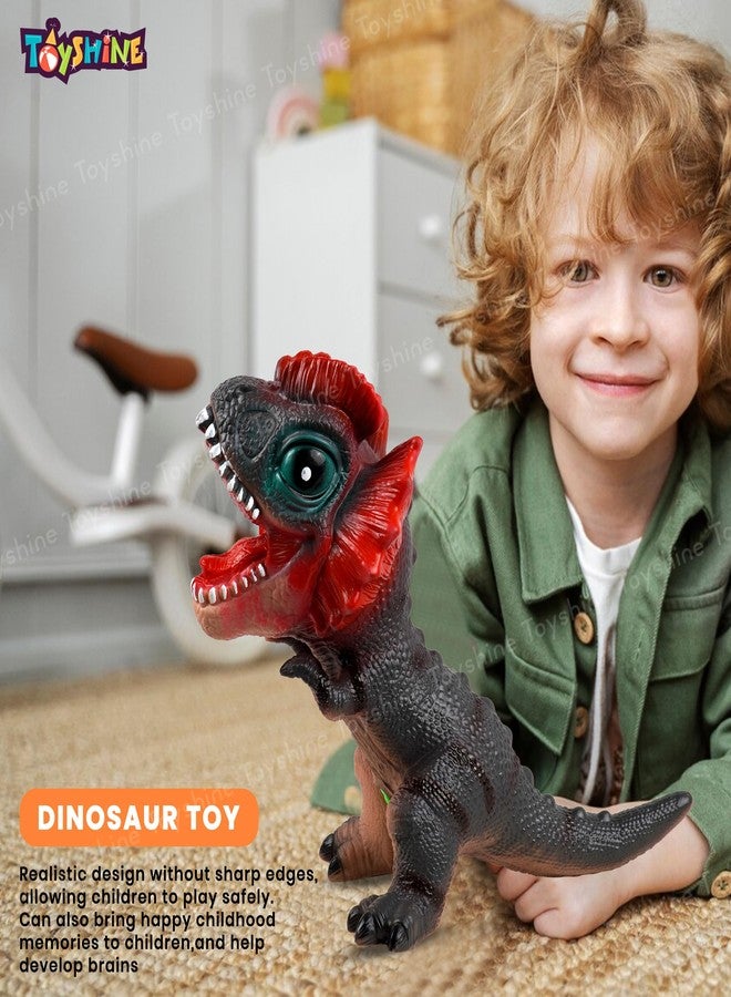 توي شاين مجسم ديناصور تيرانوصور من توي شاين، بطول 24 سم، مصنوع من الفينيل المطاطي الناعم، لعبة تفاعلية مع صوت زئير واقعي عند الضغط عليها. لعبة تعليمية ونموذجية قابلة للتجميع لمحبي الديناصورات والأطفال من عمر 3 سنوات فما فوق. - Image 3